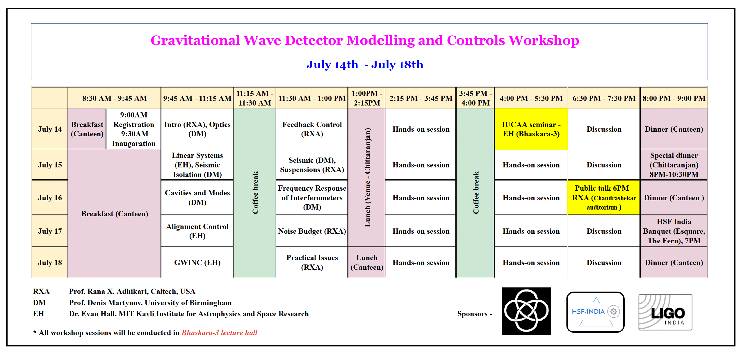 Program schedule